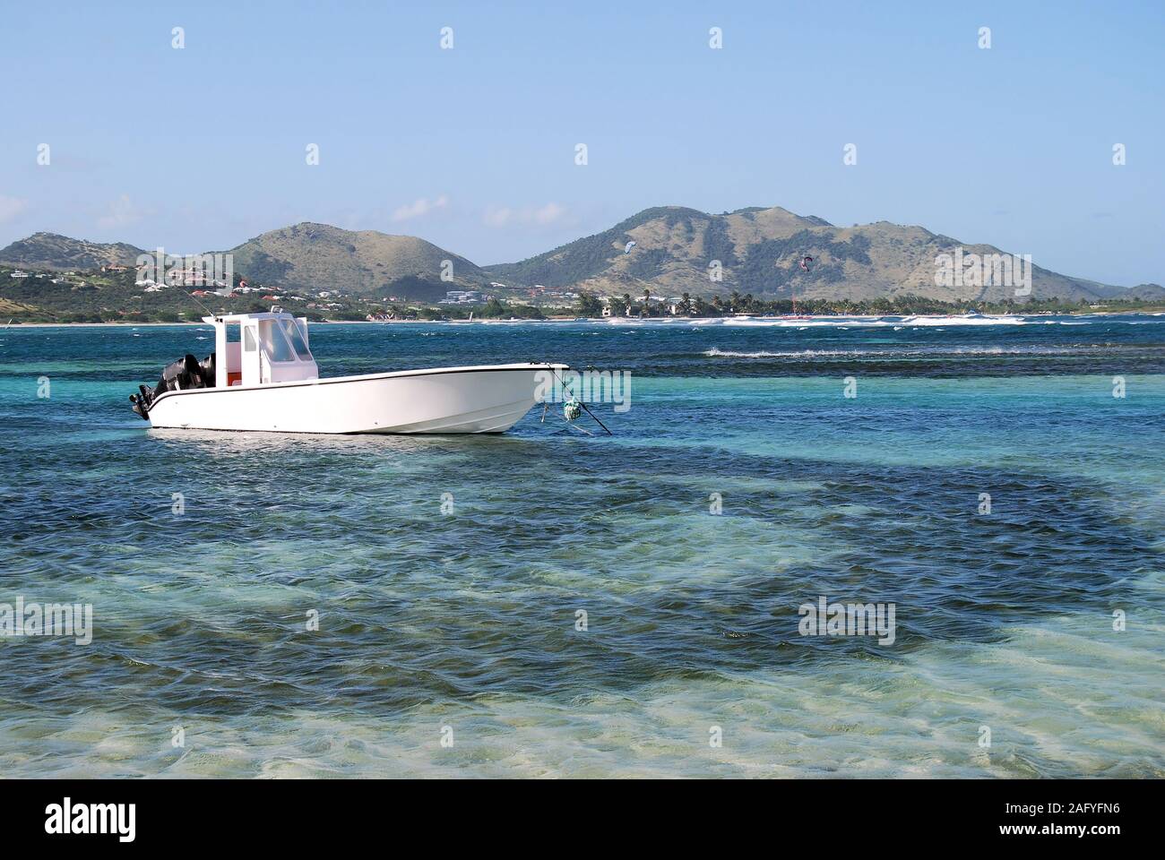 Anchored in the Bay at St Maarten Stock Photo - Alamy