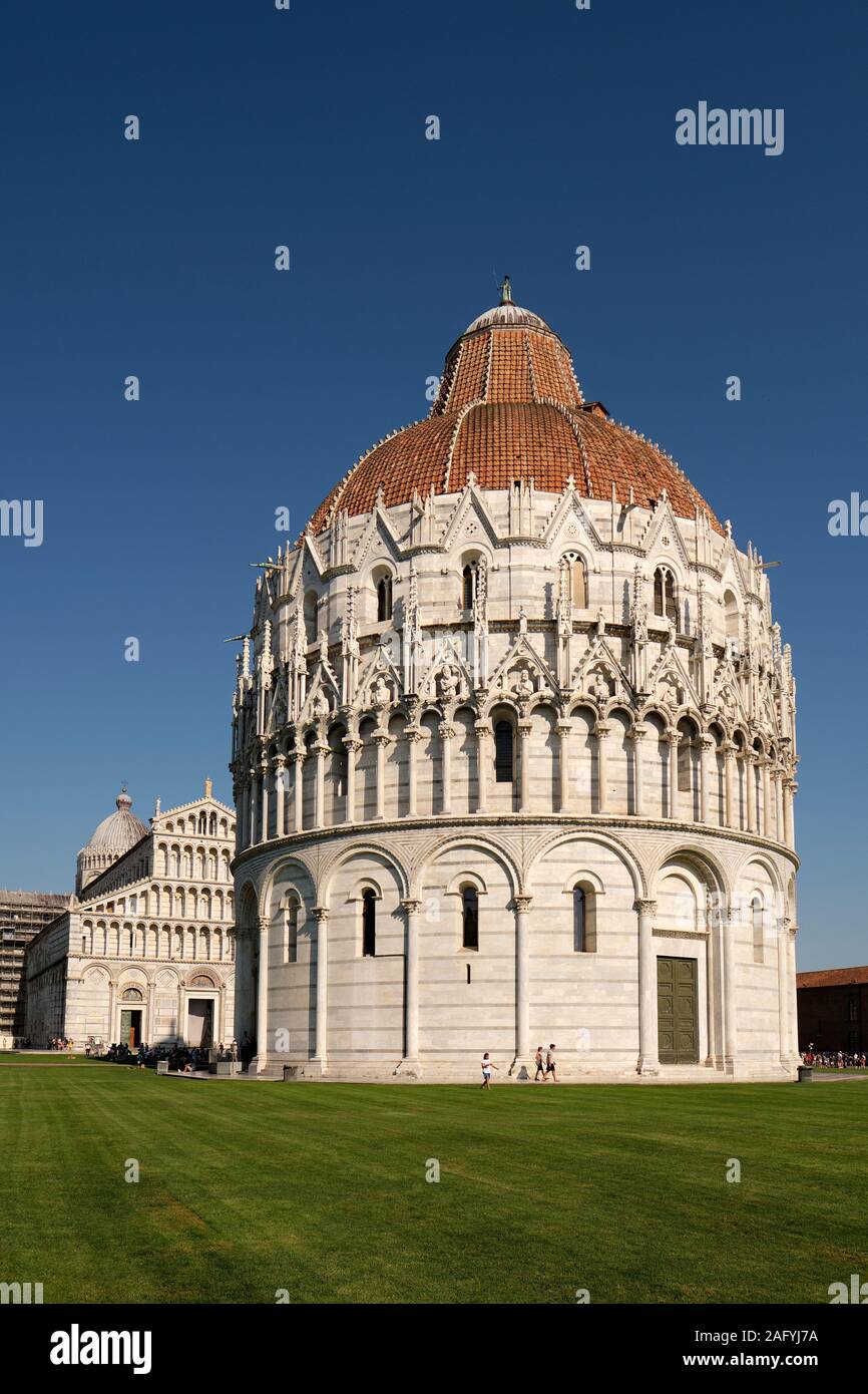 Baptistry of St. John / San Giovanni Baptistery in the Piazza dei Miracoli in Pisa Tuscany Italy EU Stock Photo