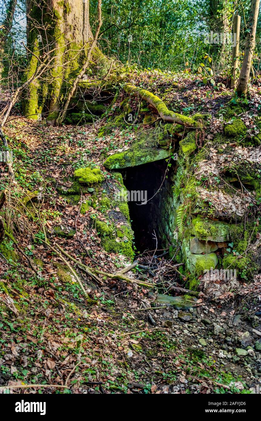 Remains of the old corn mill dam at Ryecroft Glen, Ecclesall, Sheffield