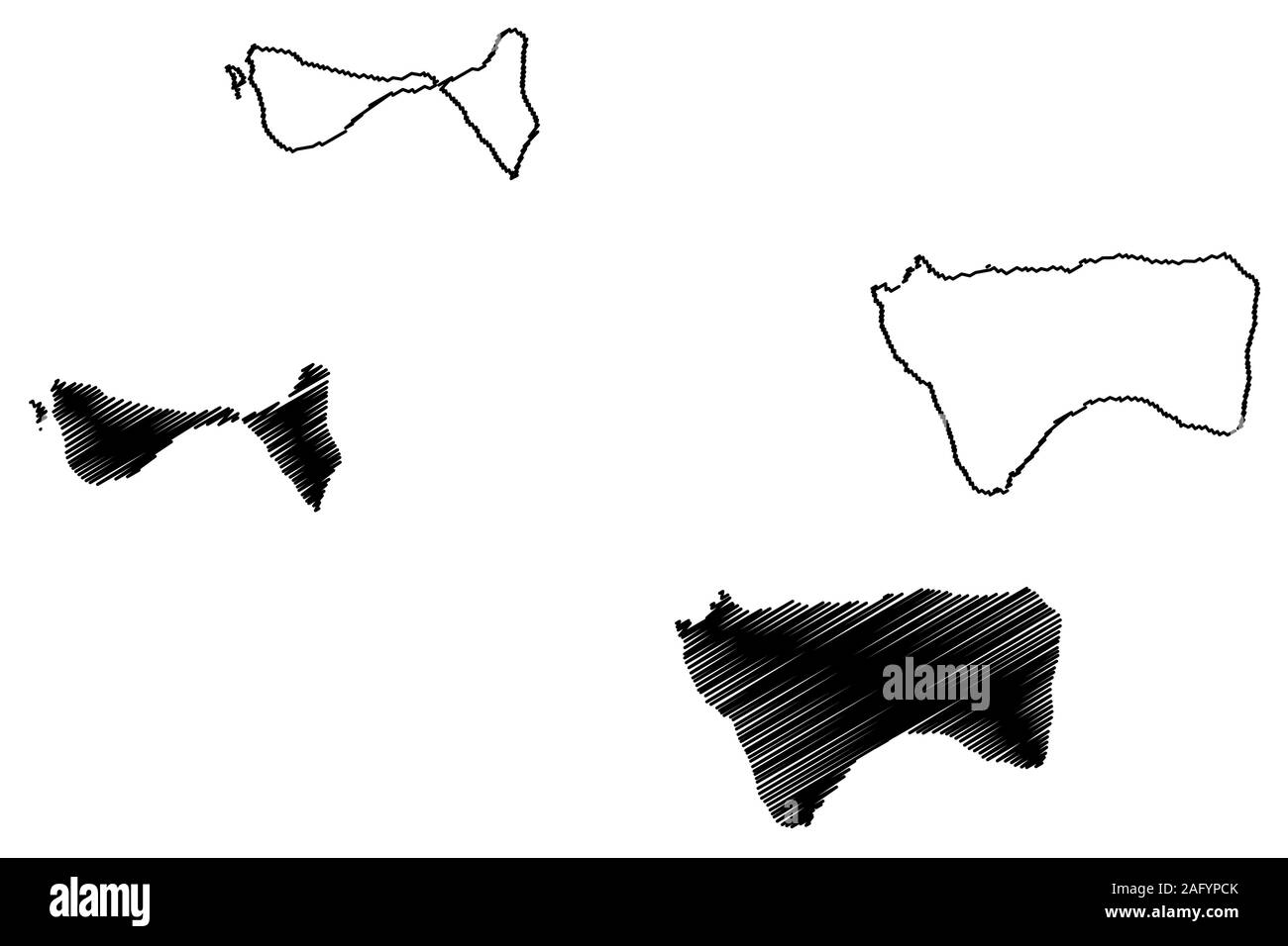 Manua District, American Samoa (Unincorporated and unorganized U.S. territory, United States of America) map vector illustration, scribble sketch Manu Stock Vector