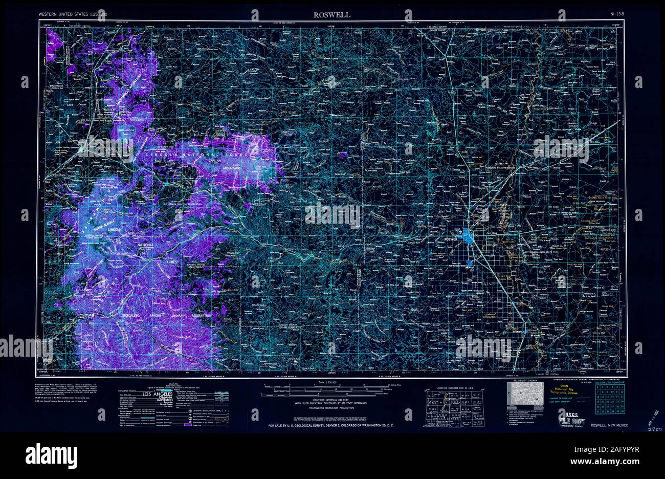 Map of roswell new mexico hires stock photography and images Alamy