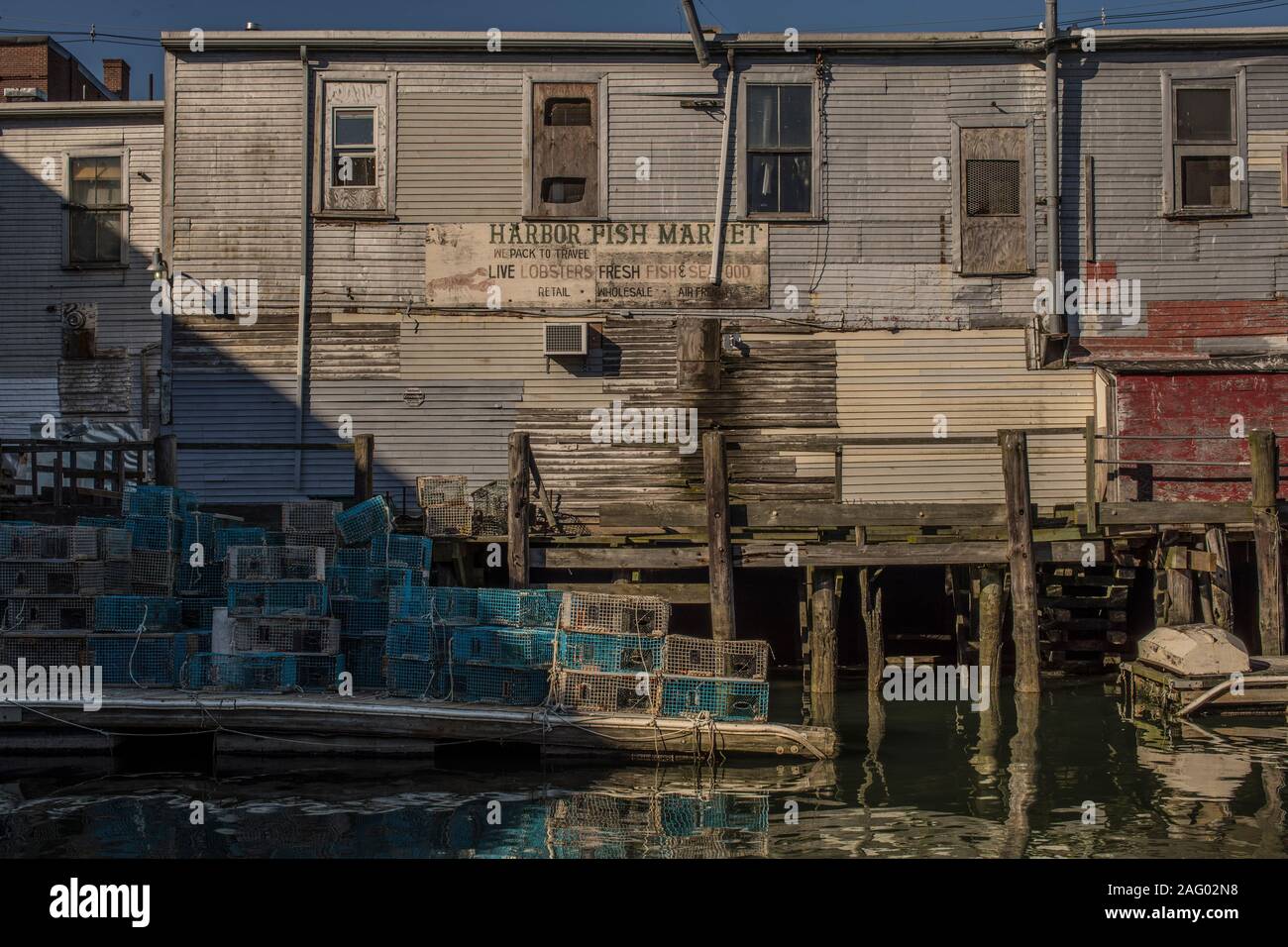 Custom House Wharf is a working waterfront in downtown Portland, Maine