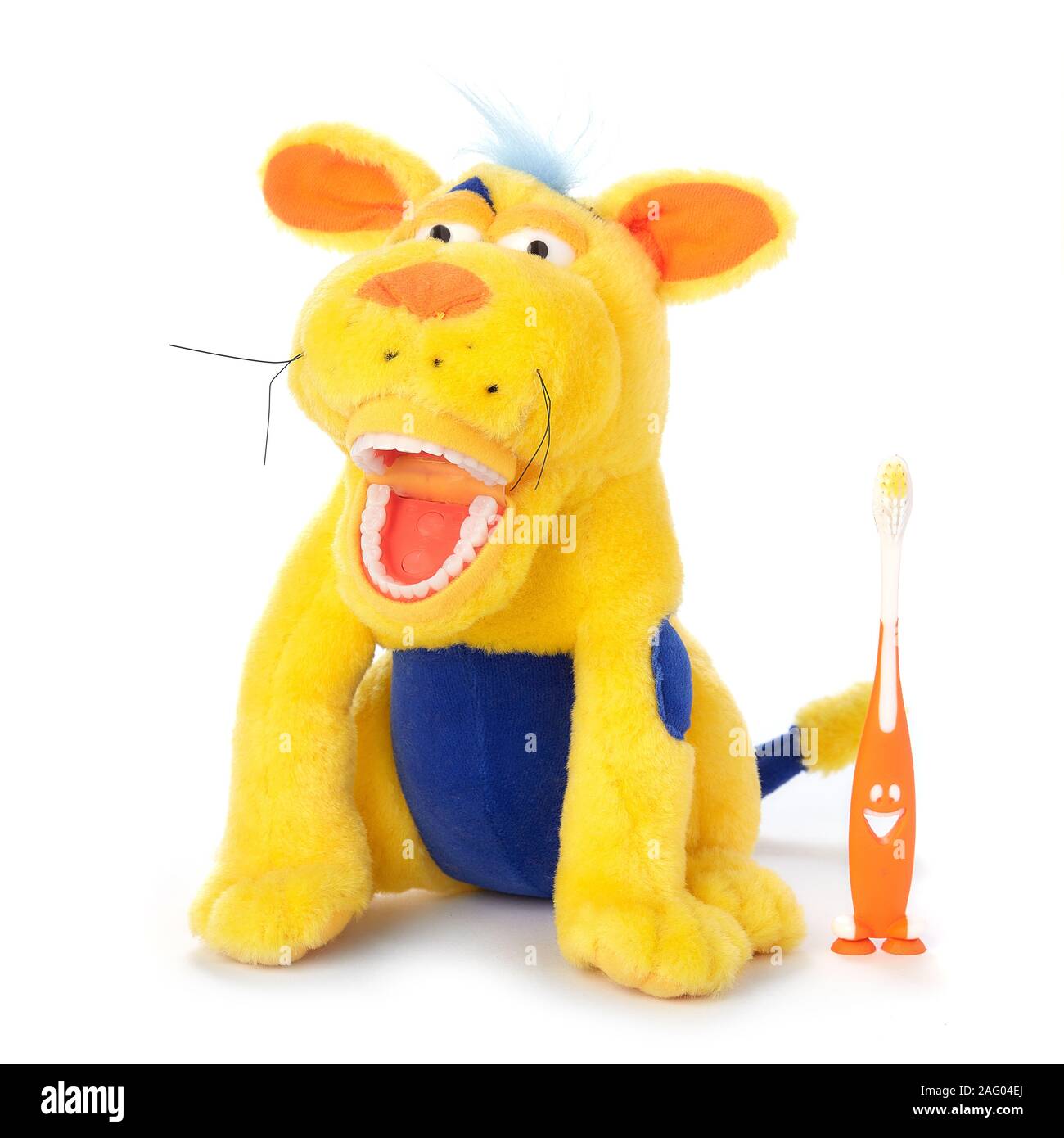 Dental hygeine plush teaching toy Stock Photo