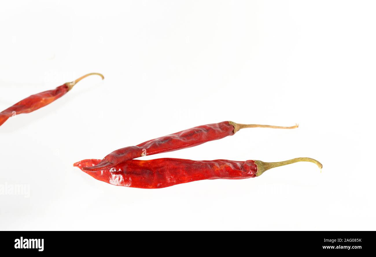 Red Chilli peppers isolated on white Stock Photo - Alamy