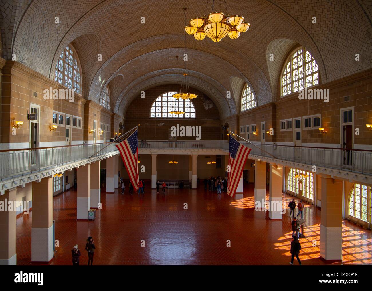 Inside the main building on Ellis Island , New Jersey, USA November