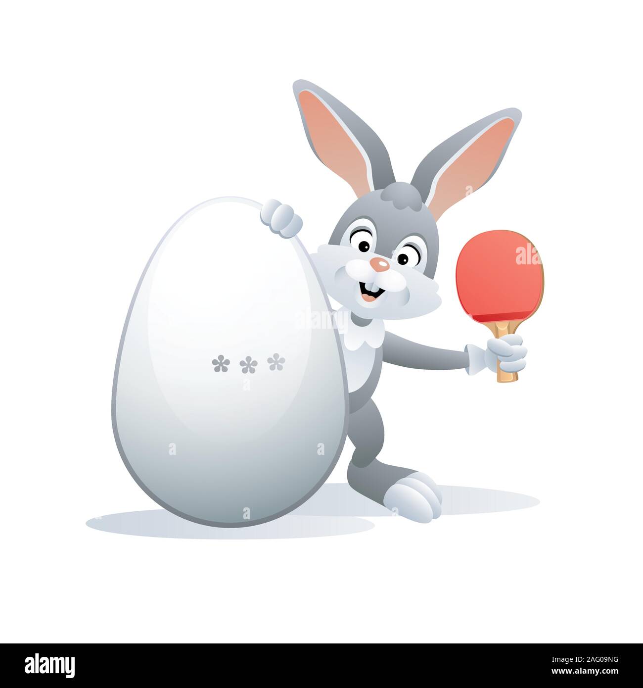 Easter sports greeting card. Cute Rabbit with Ping Pong Egg and Table  Tennis racquet. Vector illustration Stock Vector Image & Art - Alamy