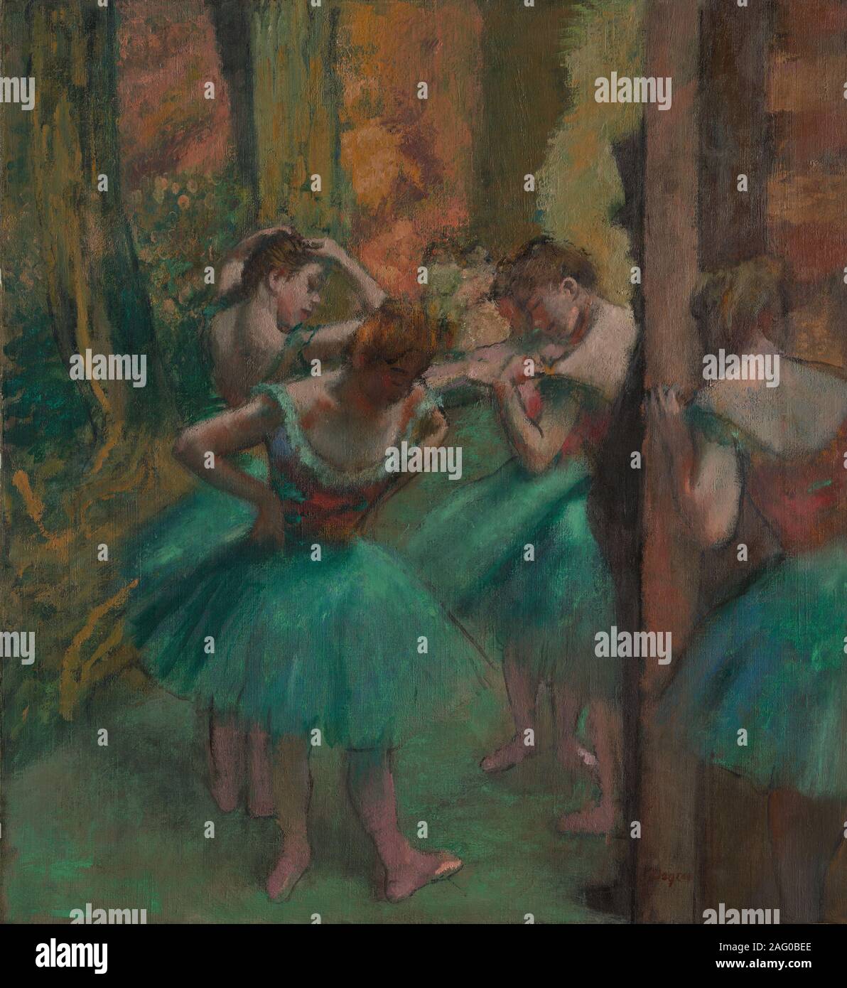 Dancers, Pink and Green, ca. 1890. Stock Photo