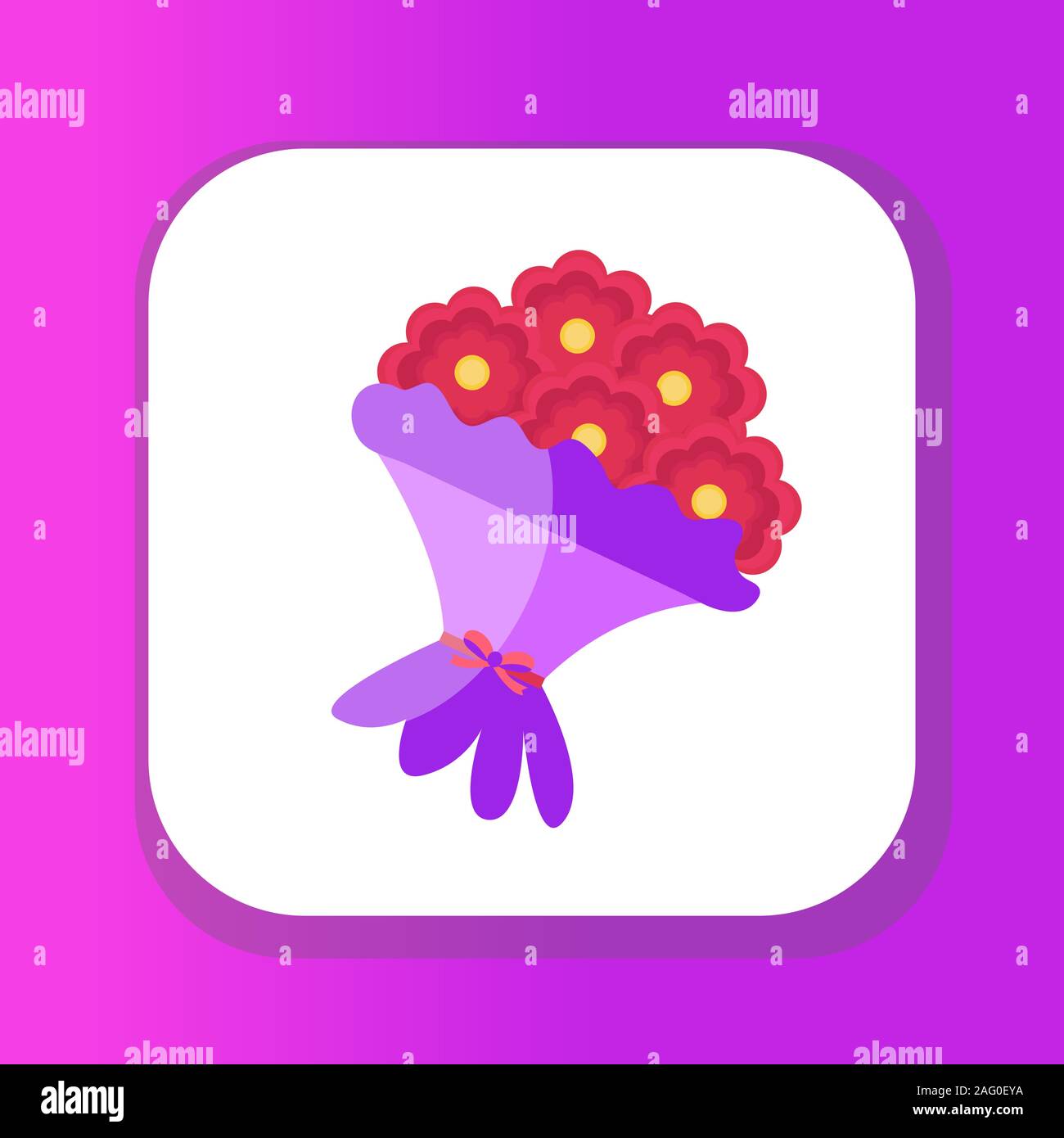 Bouquet of flowers icon, flat design. Isolated on white background ...