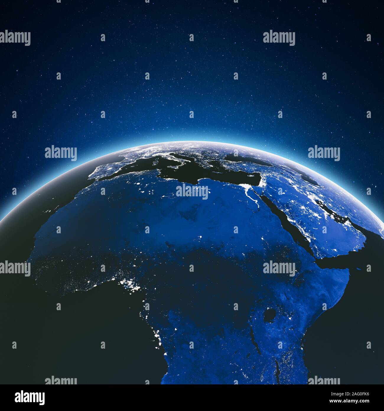 Earth from space. Elements of this image furnished by NASA. 3d rendering Stock Photo