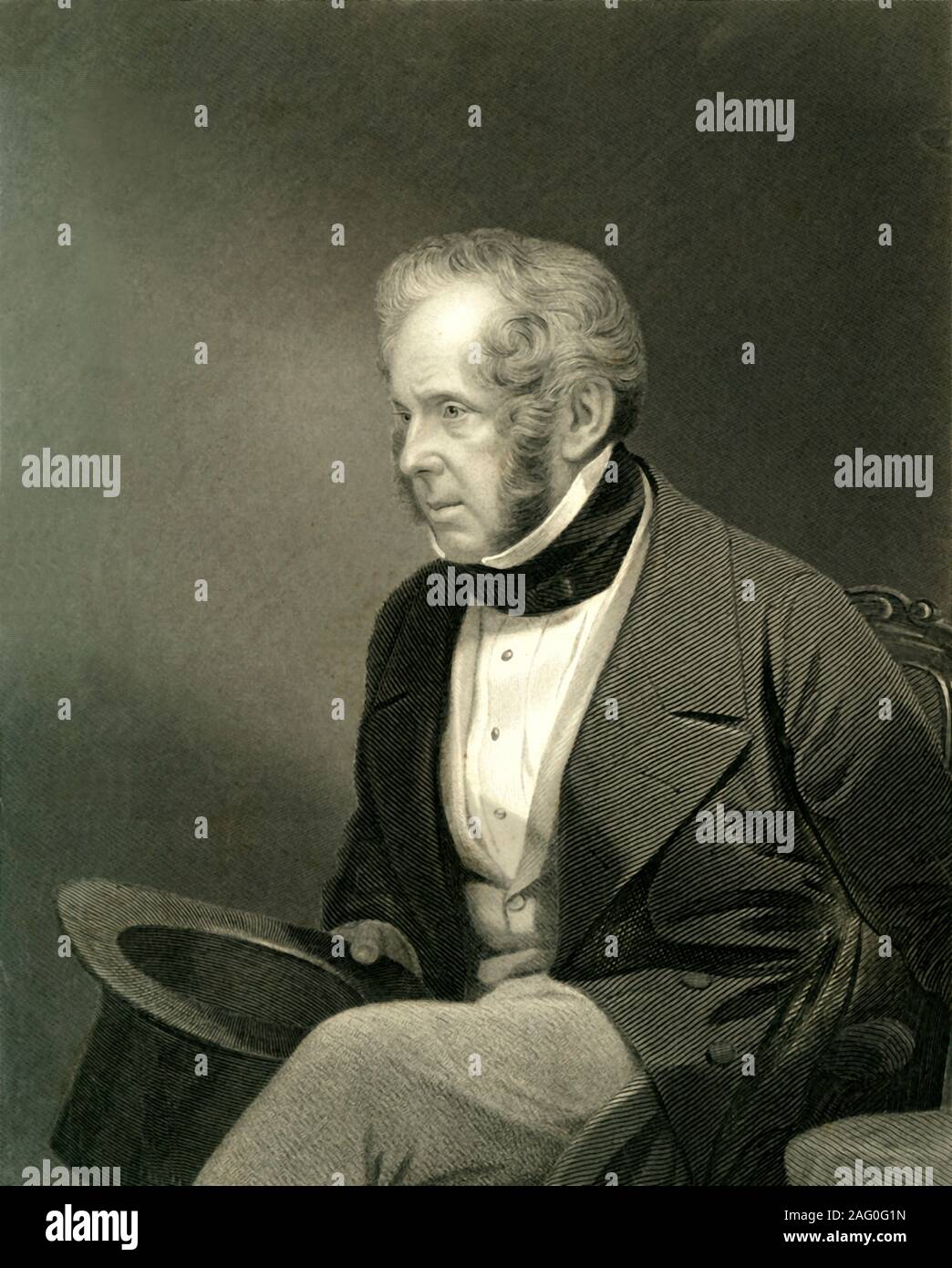 'The Right Hon. Viscount Palmerston. K.G. G.C.B.', c1872. Portrait of Henry John Temple, 3rd Viscount Palmerston (1784-1865), British statesman who served as Foreign Secretary, Home Secretary and twice as Prime Minister during the reign of Queen Victoria. From &quot;The Franco-Prussian War: its causes, incidents and consequences&quot;, Volume I, by Captain H M Hozier. [William Mackenzie, London, 1872] Stock Photo