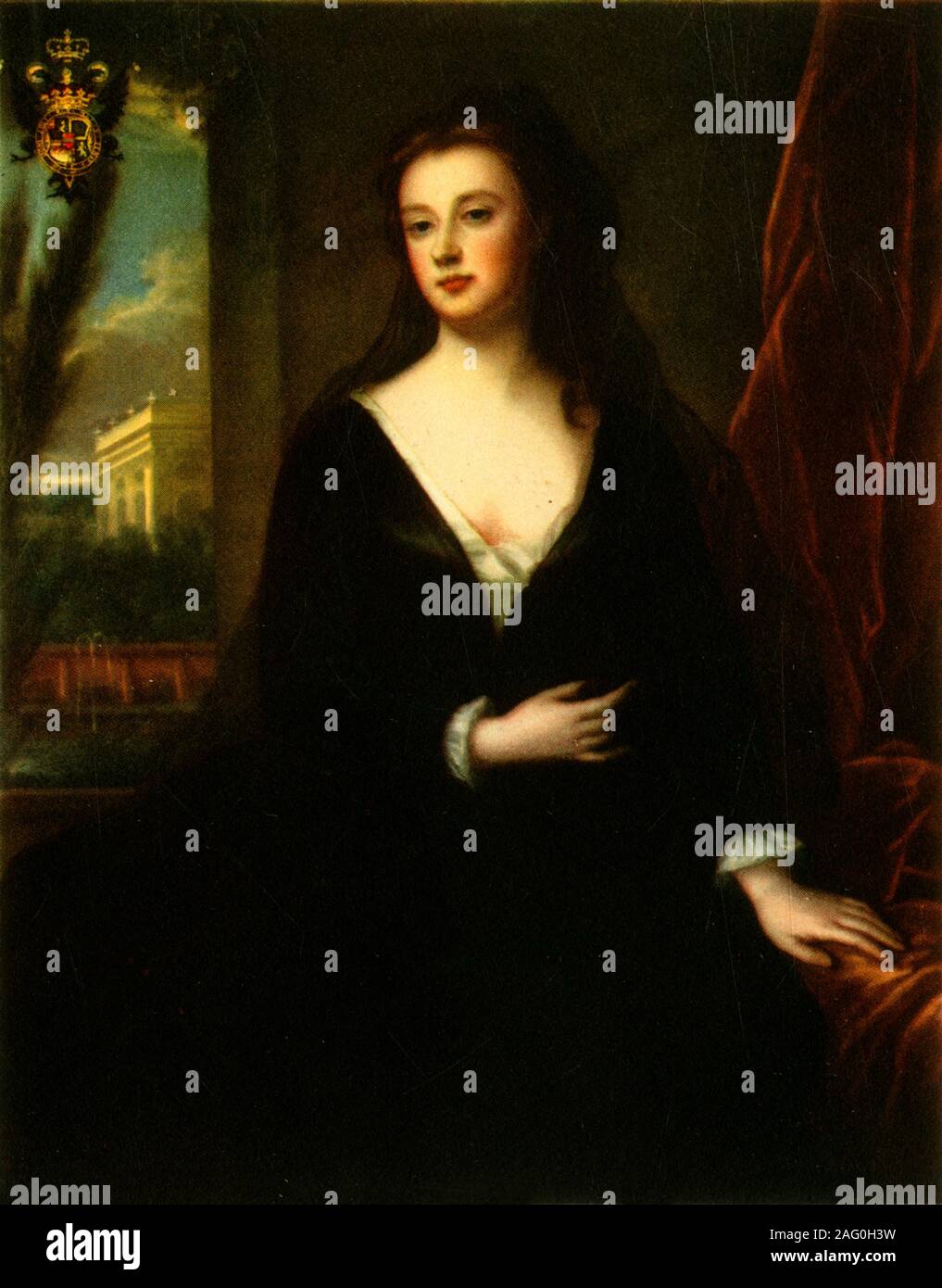 'Sarah Jennings, Duchess of Marlborough', c1680, (1942). Portrait of English aristocrat Sarah Churchill, Duchess of Marlborough (1660-1744). The Duchess was appointed lady of the bedchamber to Queen Anne and became a close confidante and favourite. After the death of her husband, she built Blenheim Palace. After a painting made late 17th century. From &quot;English Women&quot;, by Edith Sitwell. [Collins, London, 1942] Stock Photo