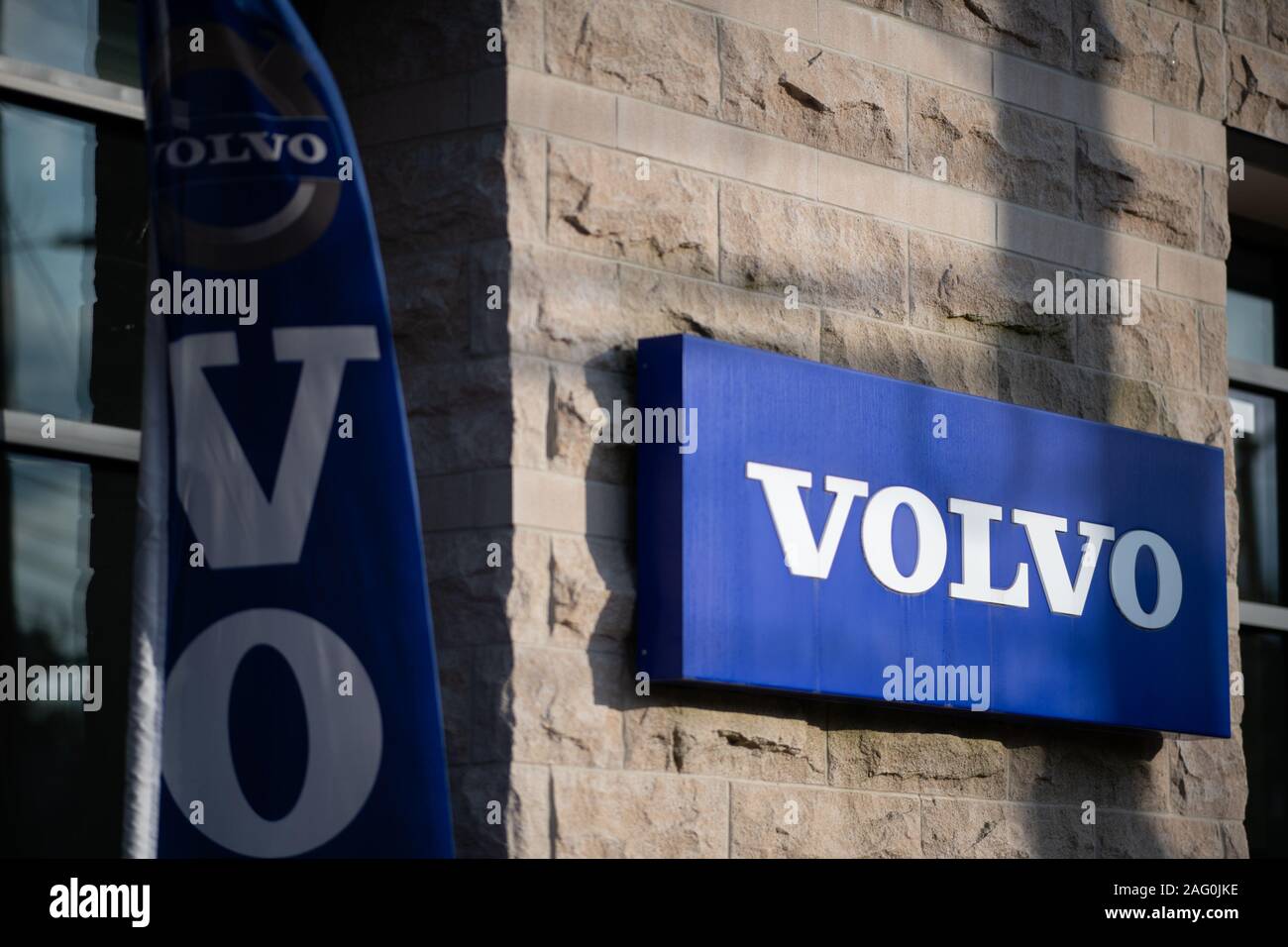 A Volvo logo on a dealership in Bethesda, MD, as seen on September 26