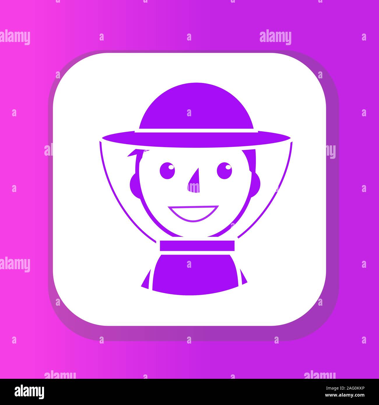 Beekeeper man icon, flat style. Character isolated on white background ...