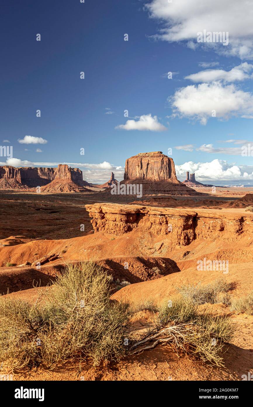 Sandstone buttes from John Ford's Point Overlook, Monument Valley, Utah and Arizona border, USA Stock Photo
