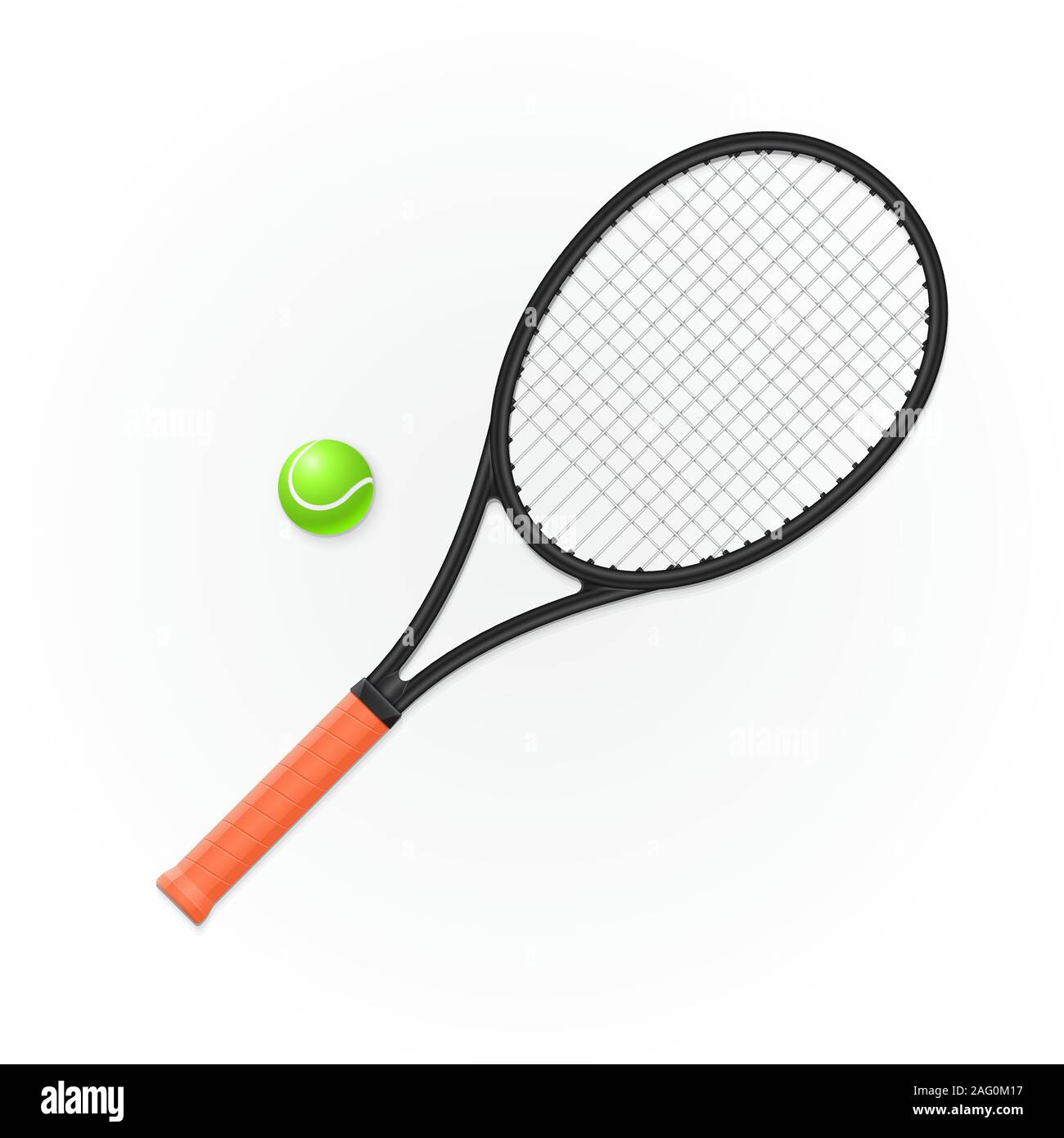 Racket and ball for playing tennis. Vector illustration Stock Vector