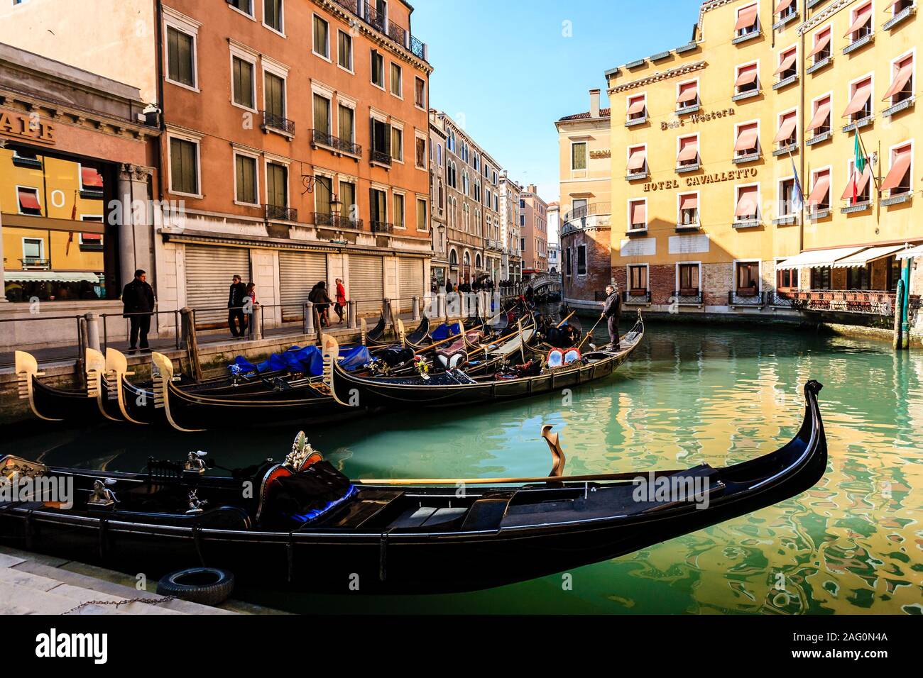 Venetian gondolas in narrow hi-res stock photography and images - Alamy