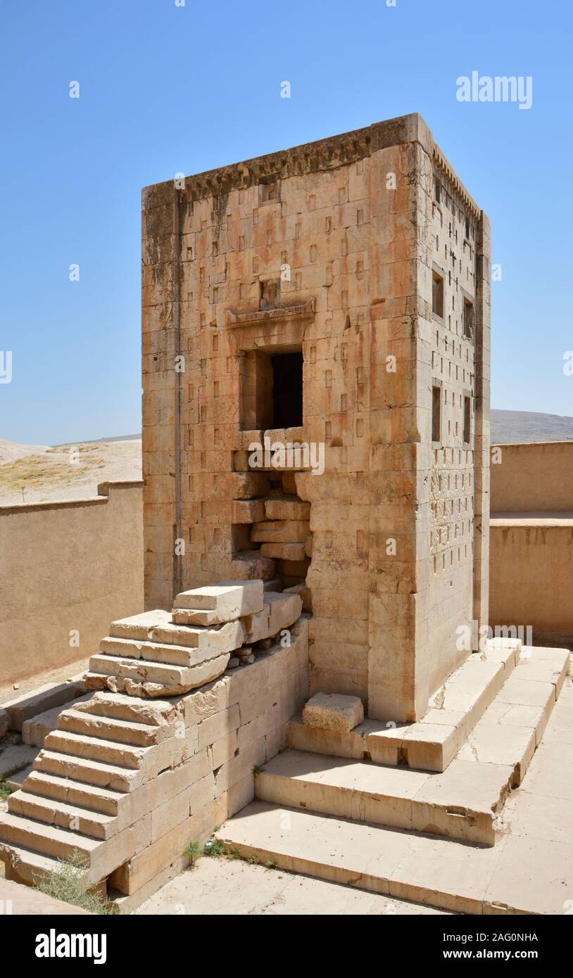 Cube of Zoroaster (Ka'ba-ye Zartosht), a stone  structure in Naqsh-e Rostam, Fars Province, Iran Stock Photo
