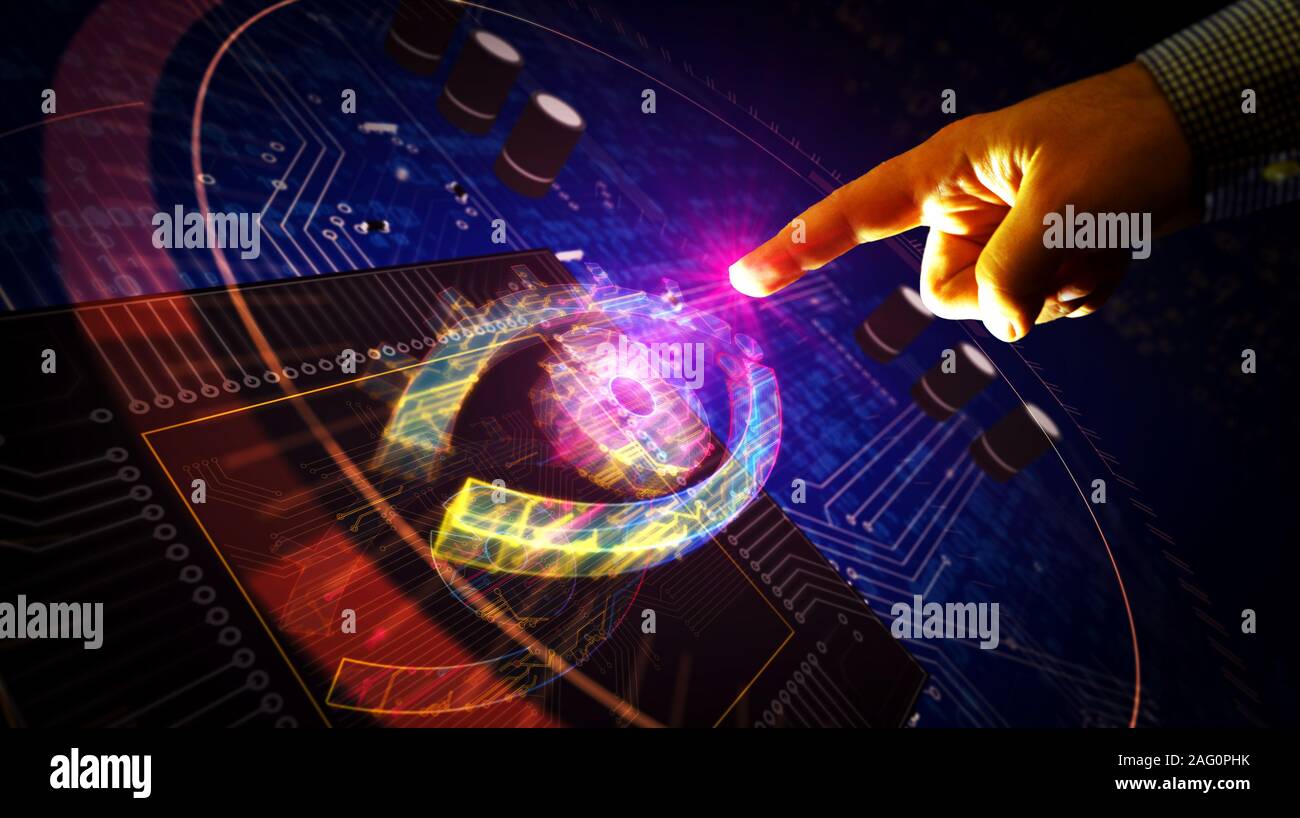 Cyber spying with eye symbol futuristic 3D rendering illustration. Abstract digital concept of surveillance, cyber spying, hacking and violation of pr Stock Photo