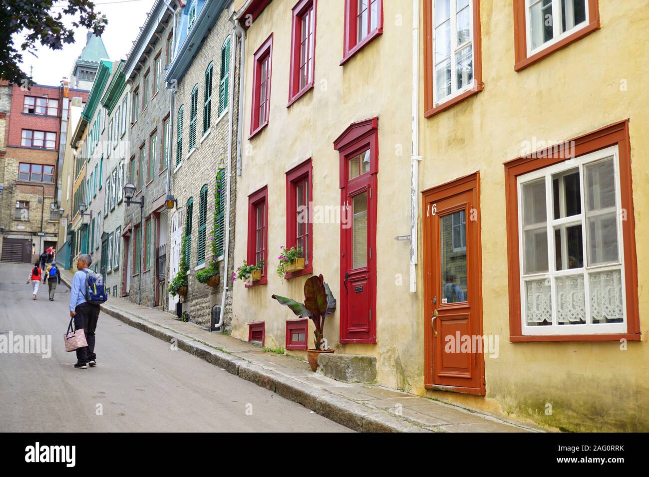 Visitors in Old Quebec City, Canada Stock Photo