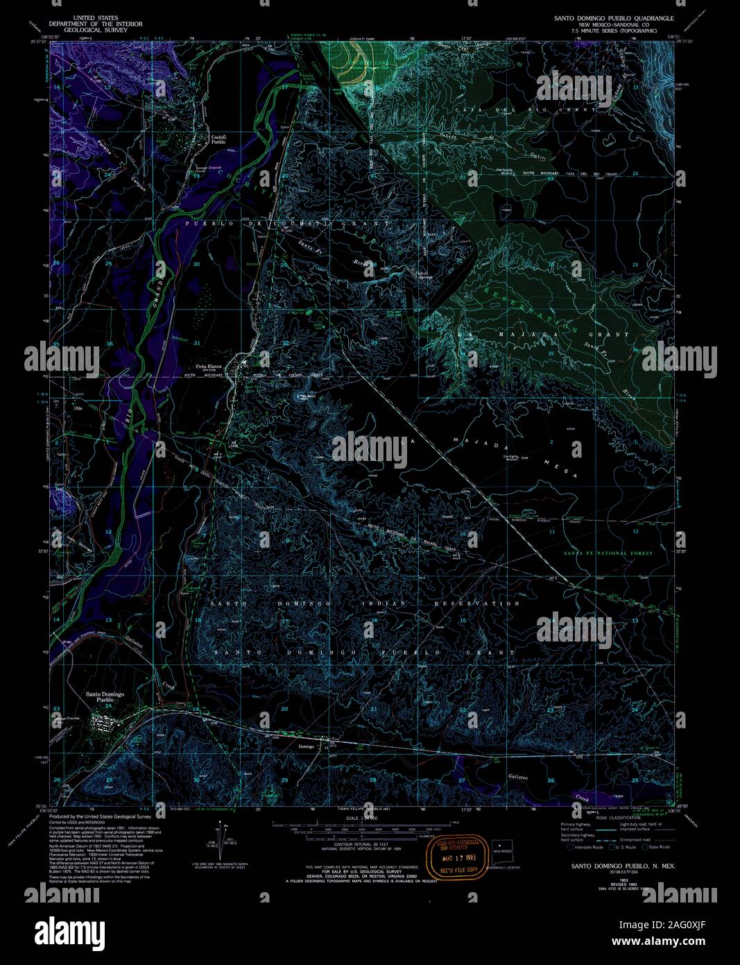 Map of santo domingo pueblo hires stock photography and images Alamy