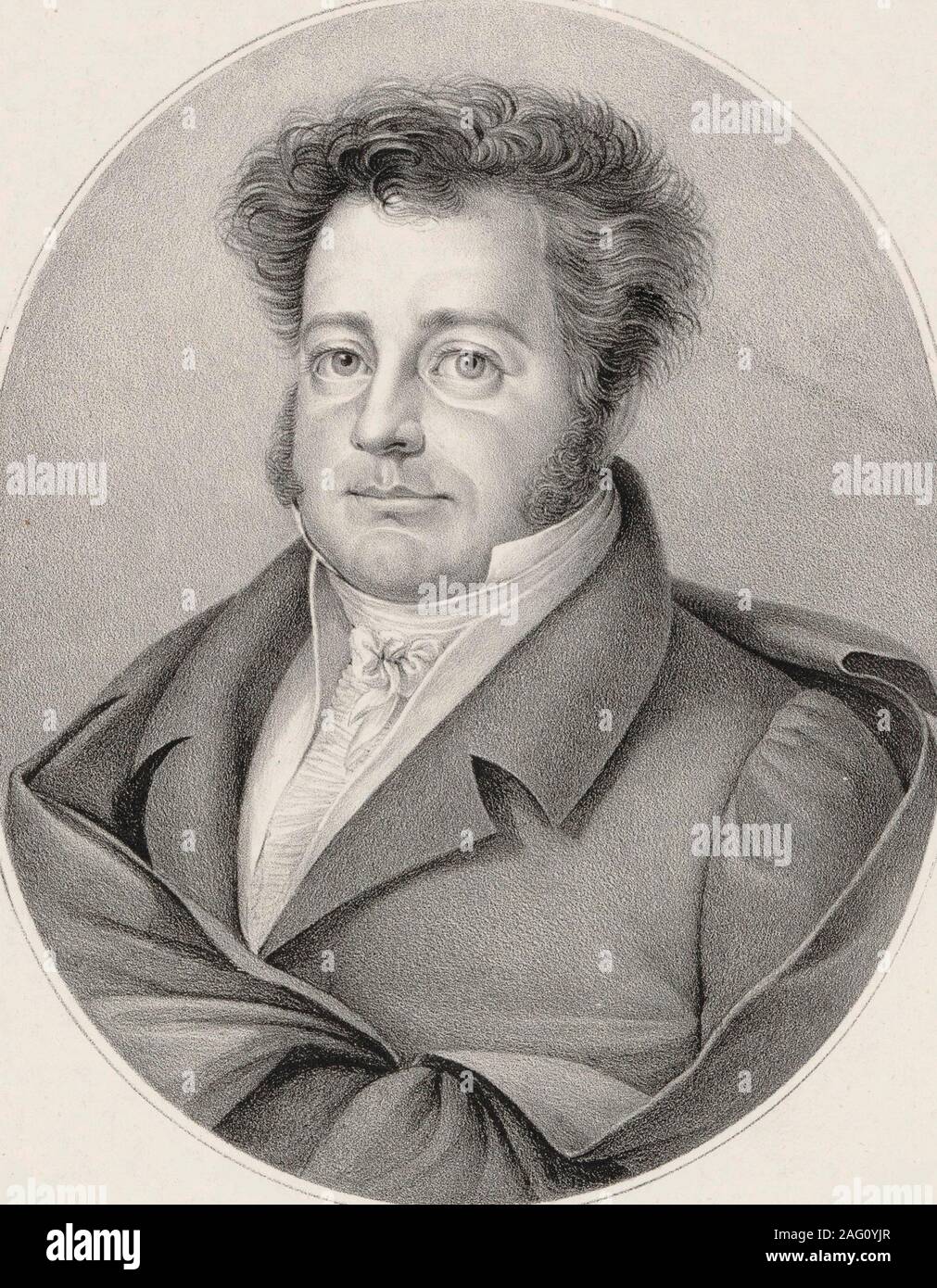 Portrait of the composer Heinrich Marschner (1795-1861). Private Collection. Stock Photo