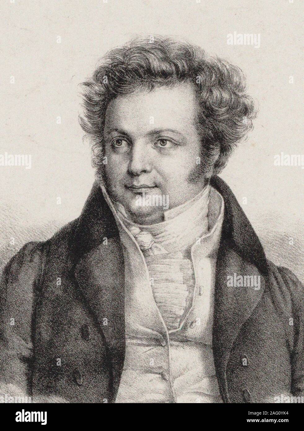 Portrait of the composer Heinrich Marschner (1795-1861). Private Collection. Stock Photo