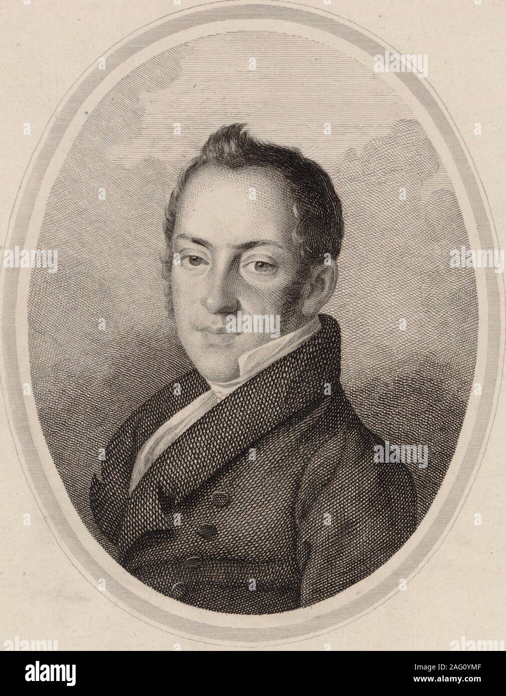 Portrait of the Composer Saverio Mercadante (1795-1870). Private Collection. Stock Photo