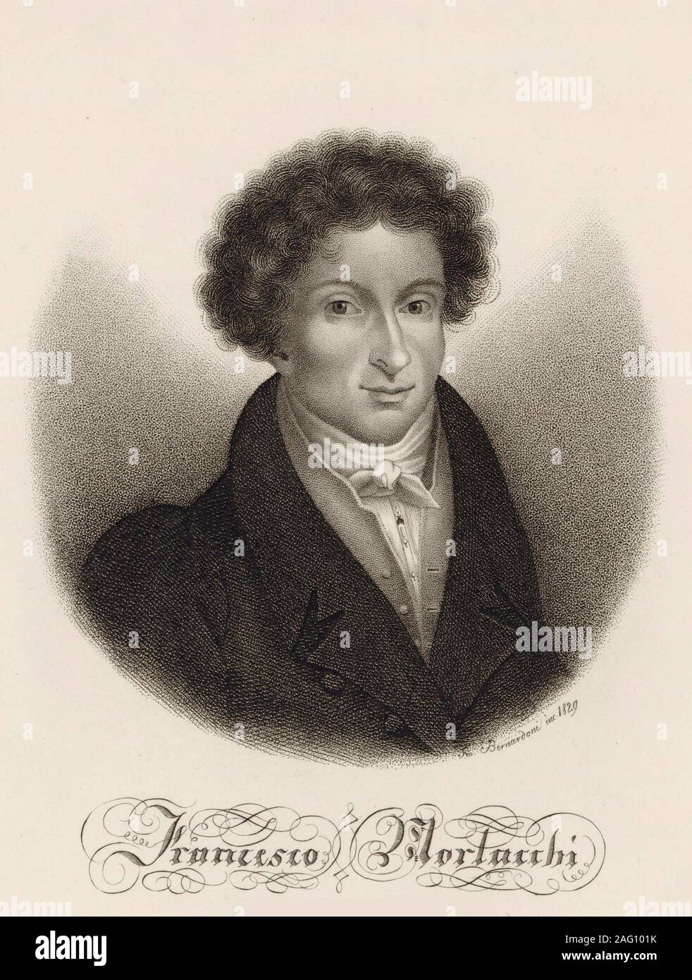 Portrait of the Composer Francesco Morlacchi (1784-1841), 1829. Private Collection. Stock Photo