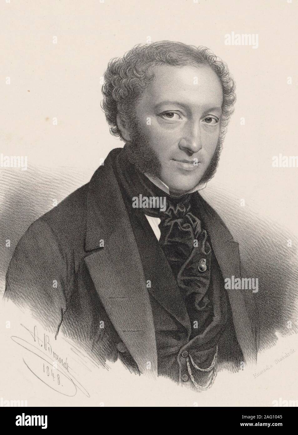 Portrait of pianist and composer Ignaz Moscheles (1794-1870) , 1848. Private Collection. Stock Photo