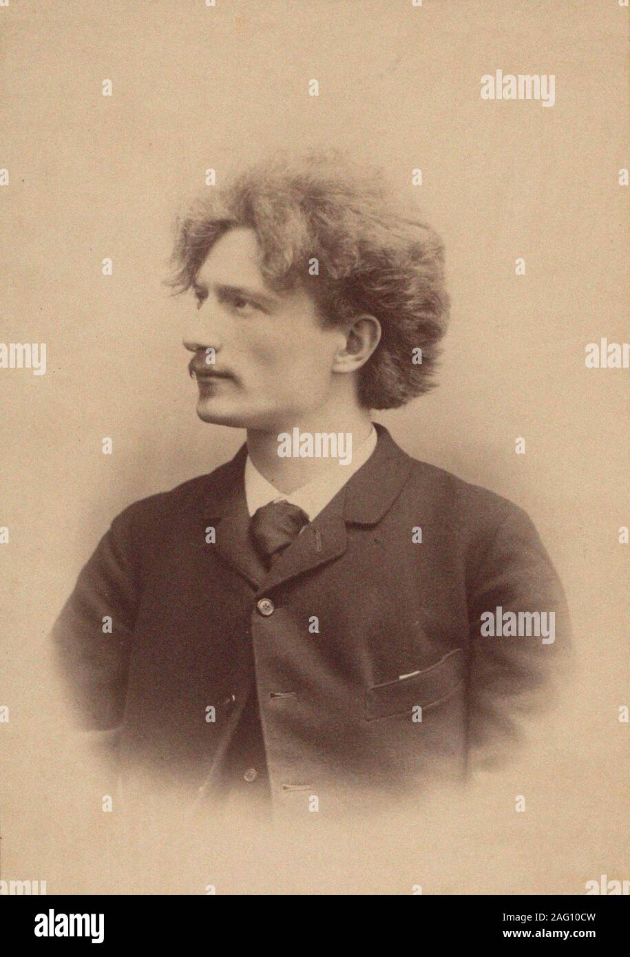 Portrait of the composer Ignacy Jan Paderewski (1860-1941), 1889-1890. Private Collection. Stock Photo