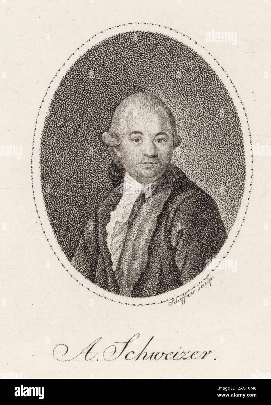 Portrait of the Composer Anton Schweitzer (1735-1787) , 1785. Private Collection. Stock Photo