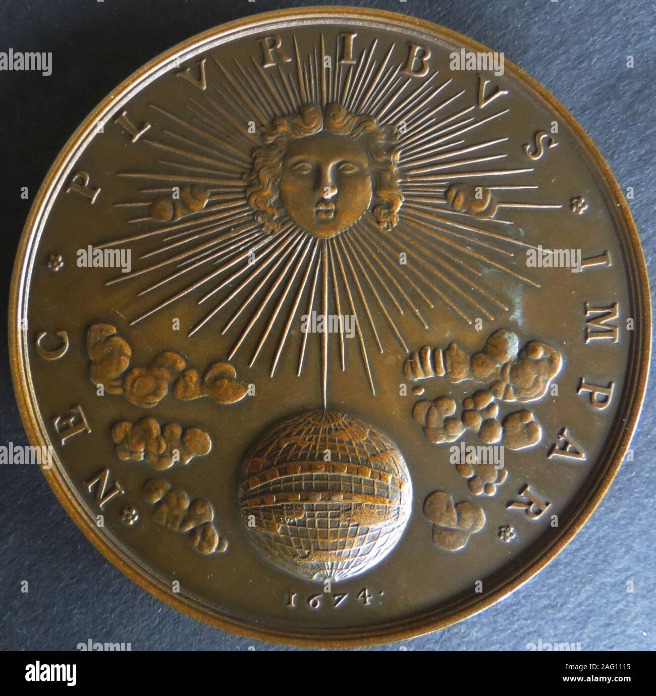 Medal Louis XIV "Nec pluribus impar", 1674. Private Collection Stock