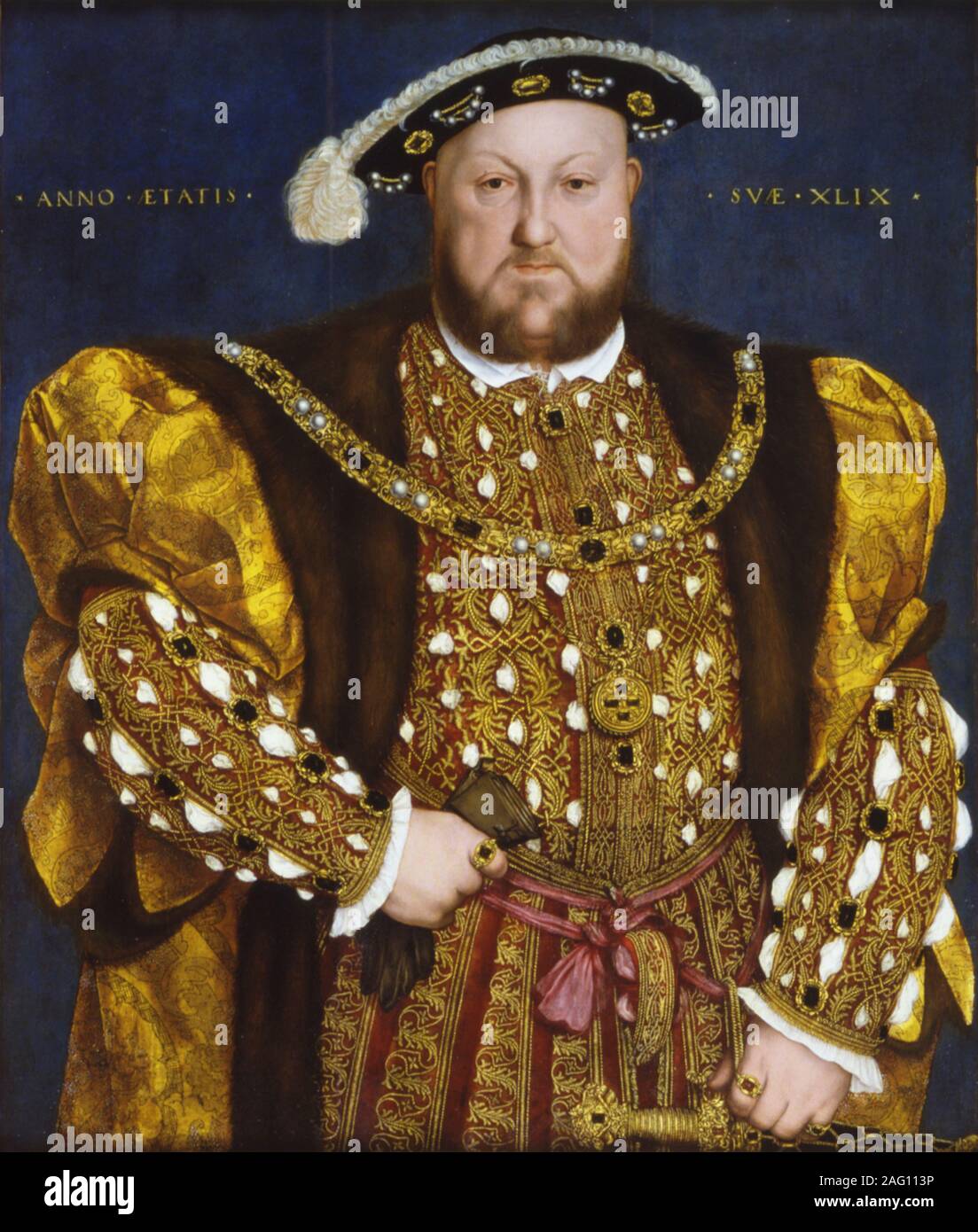 Portrait of King Henry VIII of England, 1540. Found in the Collection of Galleria Nazionale d'Arte Antica, Rome. Stock Photo