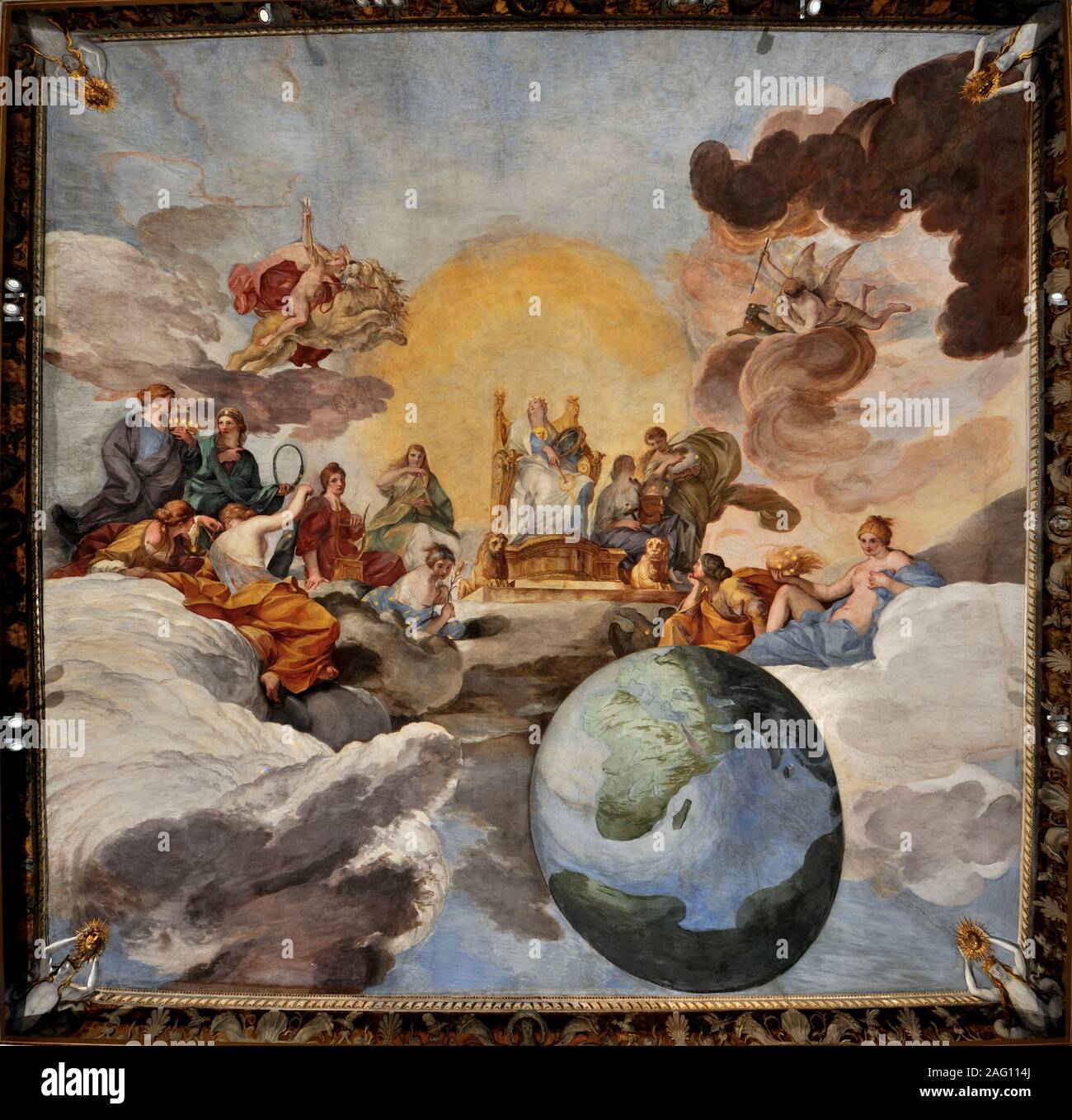 The Triumph of Divine Wisdom, 1629-1631. Found in the Collection of Galleria Nazionale d'Arte Antica, Rome. Stock Photo