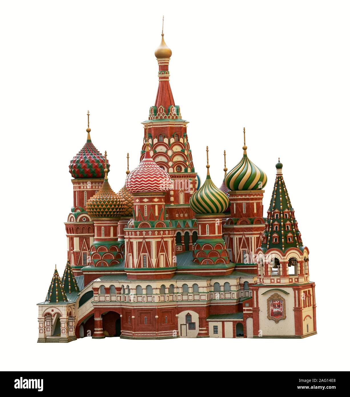 Moscow St. Basil's Cathedral isolated on white background Stock Photo