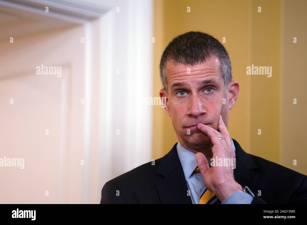 Steve Castor, counsel for the Republicans, before a meeting of the United States House Committee on Rules to consider H. Res. 755 'Impeaching Donald John Trump, President of the United States, for high crimes and misdemeanors' on Capitol Hill in Washington, DC on December 17, 2019. Credit: Erin Schaff/Pool via CNP /MediaPunch Stock Photo