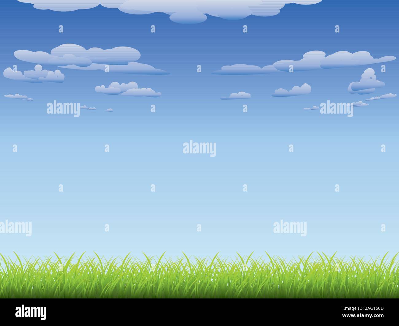 Fresh green grass and blue sky with clouds Stock Vector Image & Art - Alamy