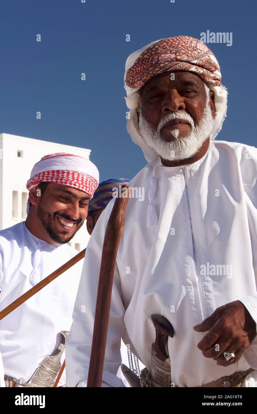 Omani gents dancing Stock Photo