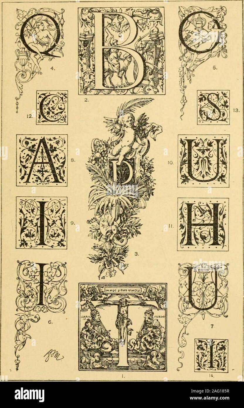 . Handbook of ornament; a grammar of art, industrial and architectural designing in all its branches, for practical as well as theoretical use. Plate 297. Renascence Letters. OENAMENTAL LETTEES. 539. Roman Initials. Plate 298. 640 ORNAMENTAL LETTERS. A iO 0 E F Qn$T V L?Ji ^ IH (G ]?) IS IF O31 J HC IL^ Mr 1^ O m T jj w IP (^ IH 2  Stock Photo