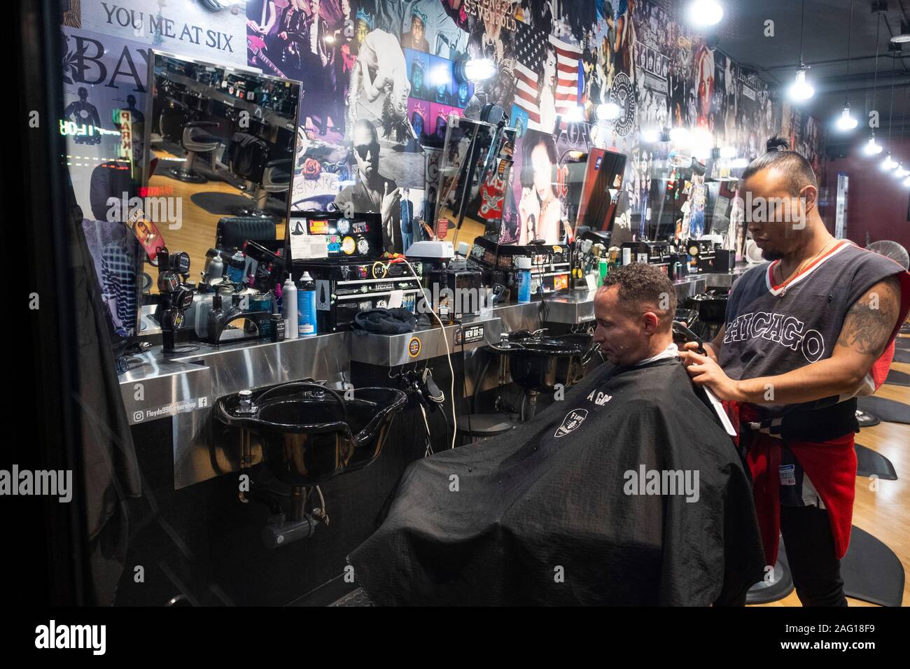 Floyd's 99 Barbershop, Downtown Los Angeles, California, United States of America Stock Photo