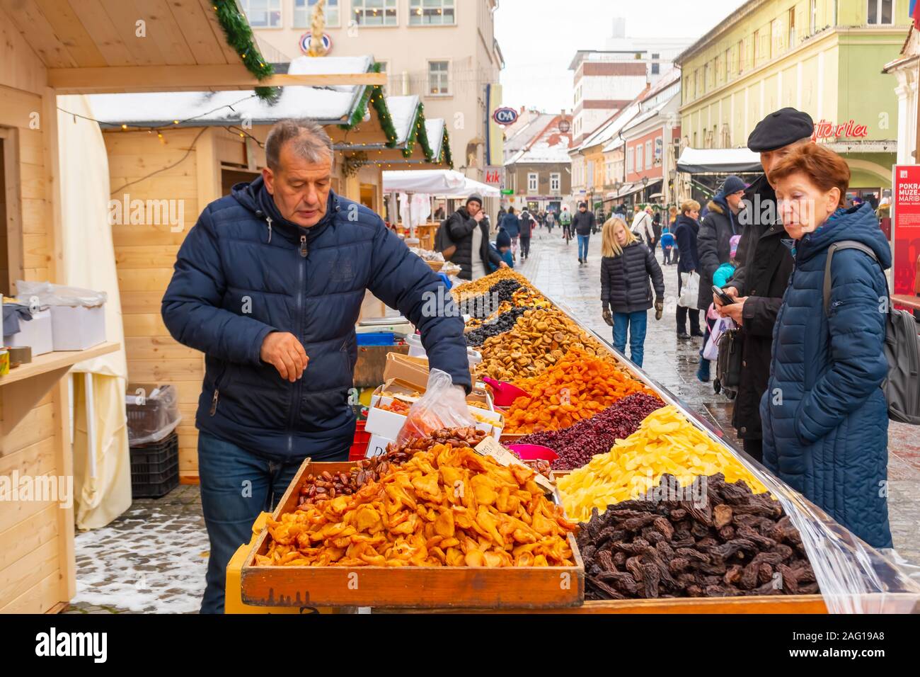 Maribor, Slovenia, 15 December 2019 Advent Christmas Market In