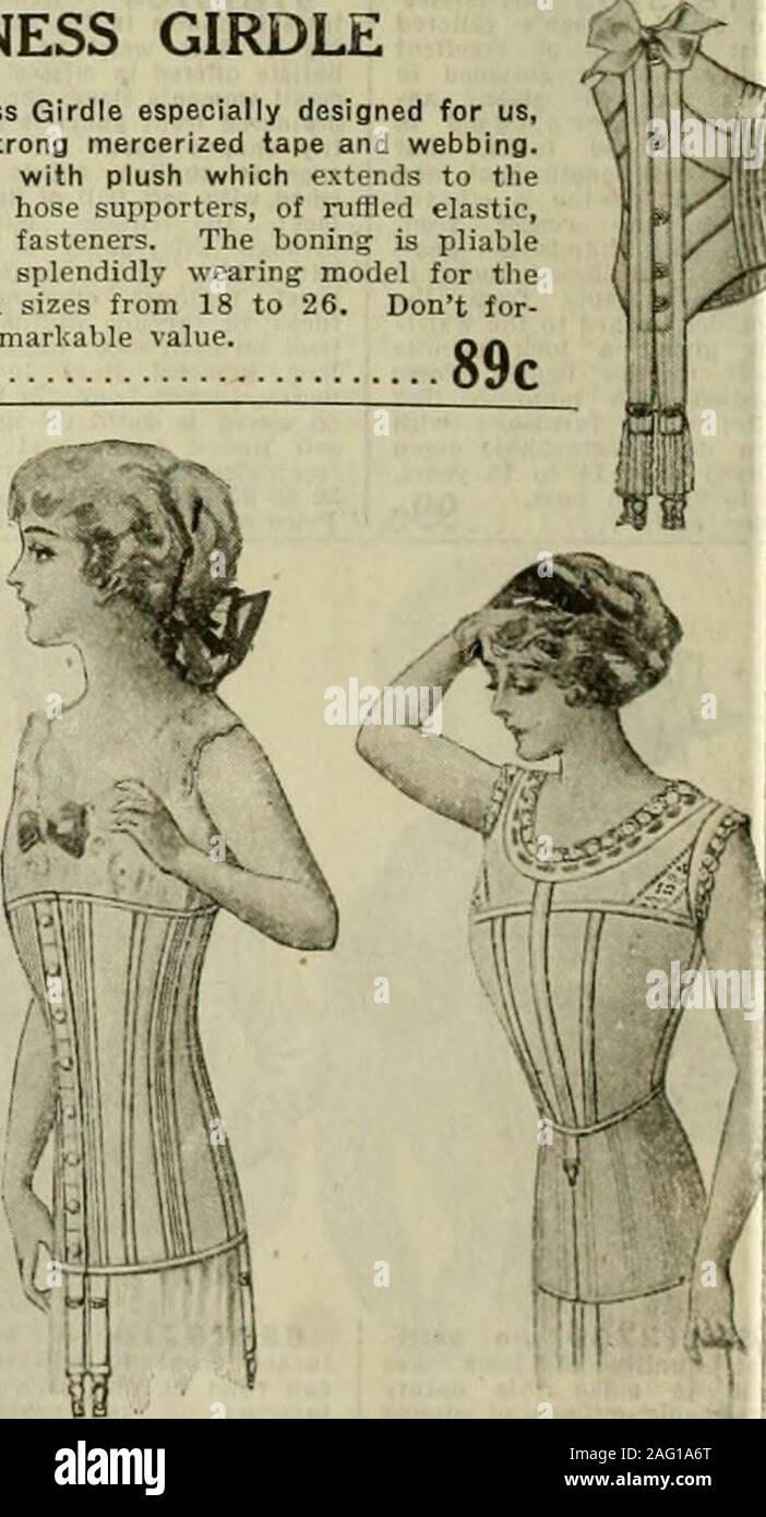 Catalogue no. 16, spring/summer / R. H. Macy & Co.. trongly reinforced  under the shoulders; heavilystrapped waist band with tsped buttons; an.  excellent featureis tho patent deice for att.icliing the hose