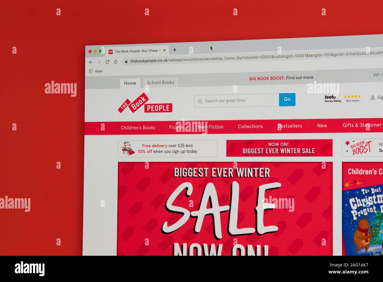 The Book People website on computer screen Stock Photo