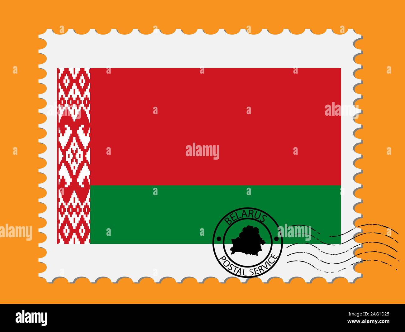 Belarus Flag Postage Stamp Vector illustration Eps 10 Stock Vector