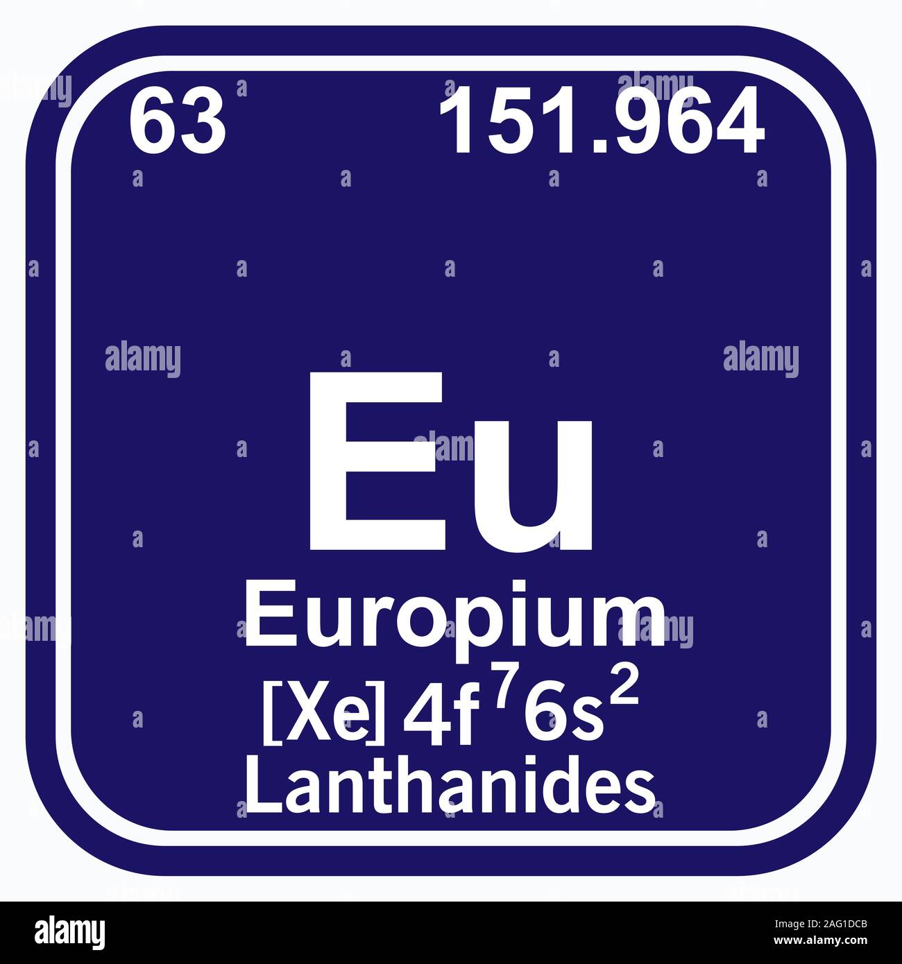 Europium Periodic Table of the Elements Vector illustration eps 10