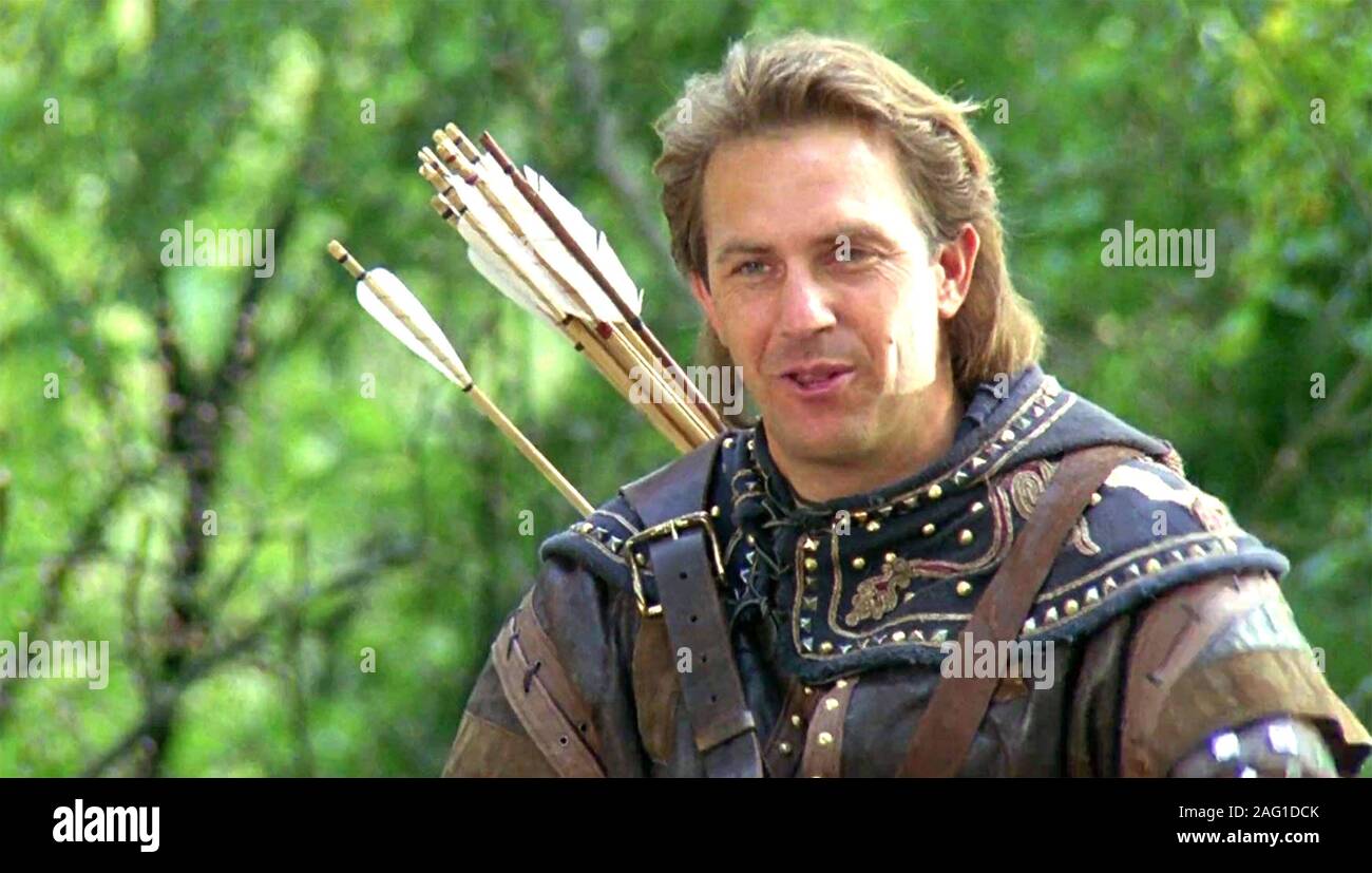 ROBIN HOOD: PRINCE OF THIEVES 1991 Warner Bros film with Kevin Costner Stock Photo