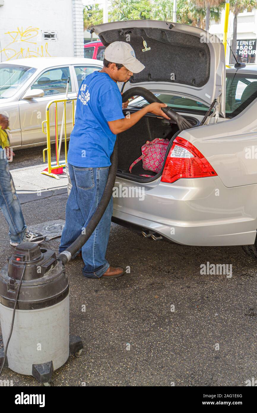 Miami Florida,Little Havana,car cars wash,vacuum,Hispanic Latin Latino