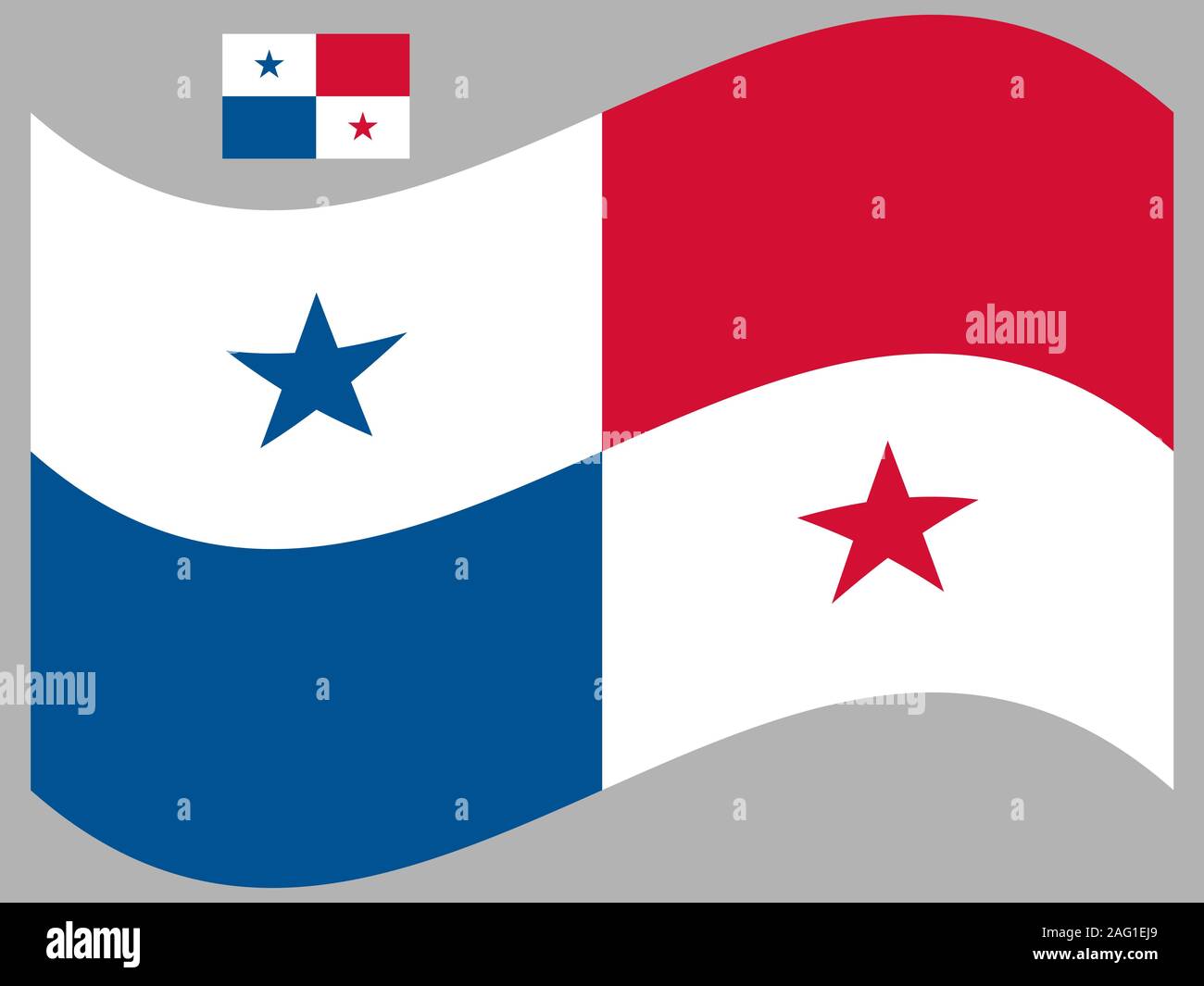 Wave Panama Flag Vector illustration Eps 10 Stock Vector