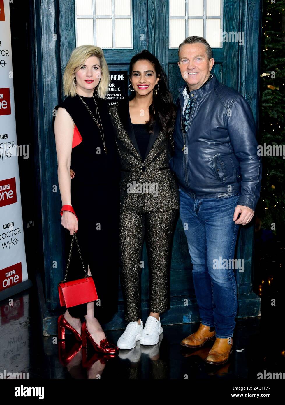 Jodie Whittaker, Mandip Gill and Bradley Walsh attending the Doctor Who