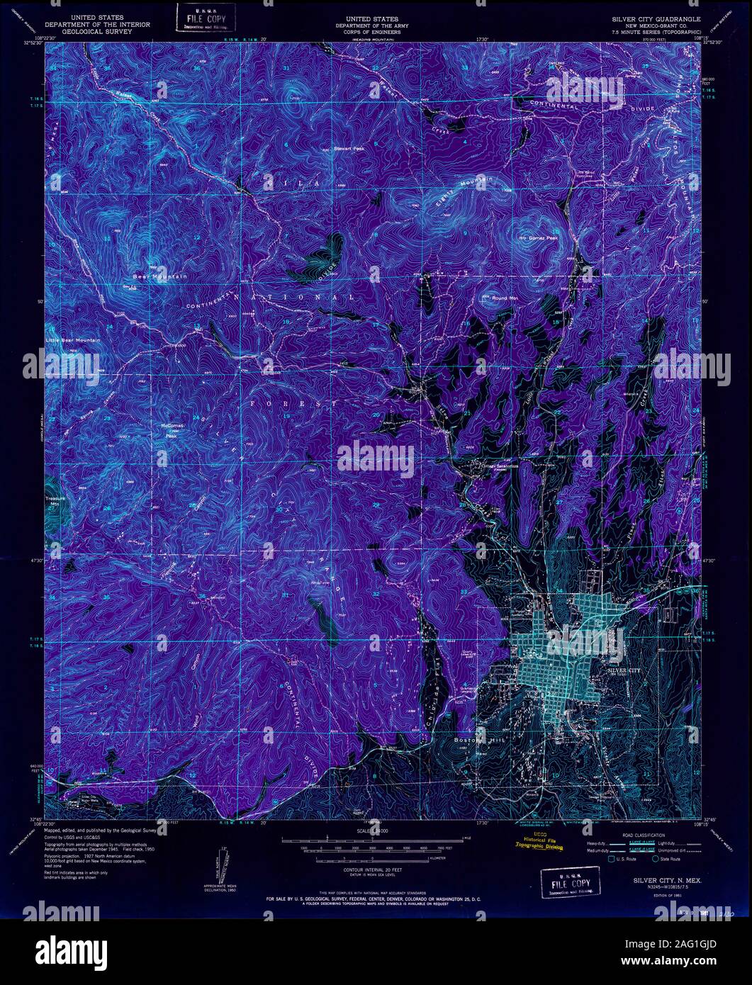 Map of silver city new mexico hires stock photography and images Alamy